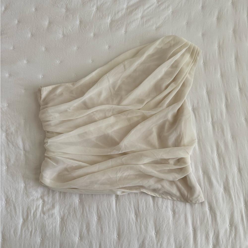 Abercrombie & Fitch Elegant Cream One-Shoulder Top
